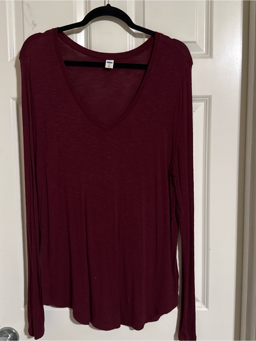 Old Navy Long Sleeve V-Neck Top - Deep Wine